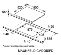 maunfeld_cvi905sflgr_inverter Варочная поверхность индукционная Maunfeld CVI905SFLGR Inverter